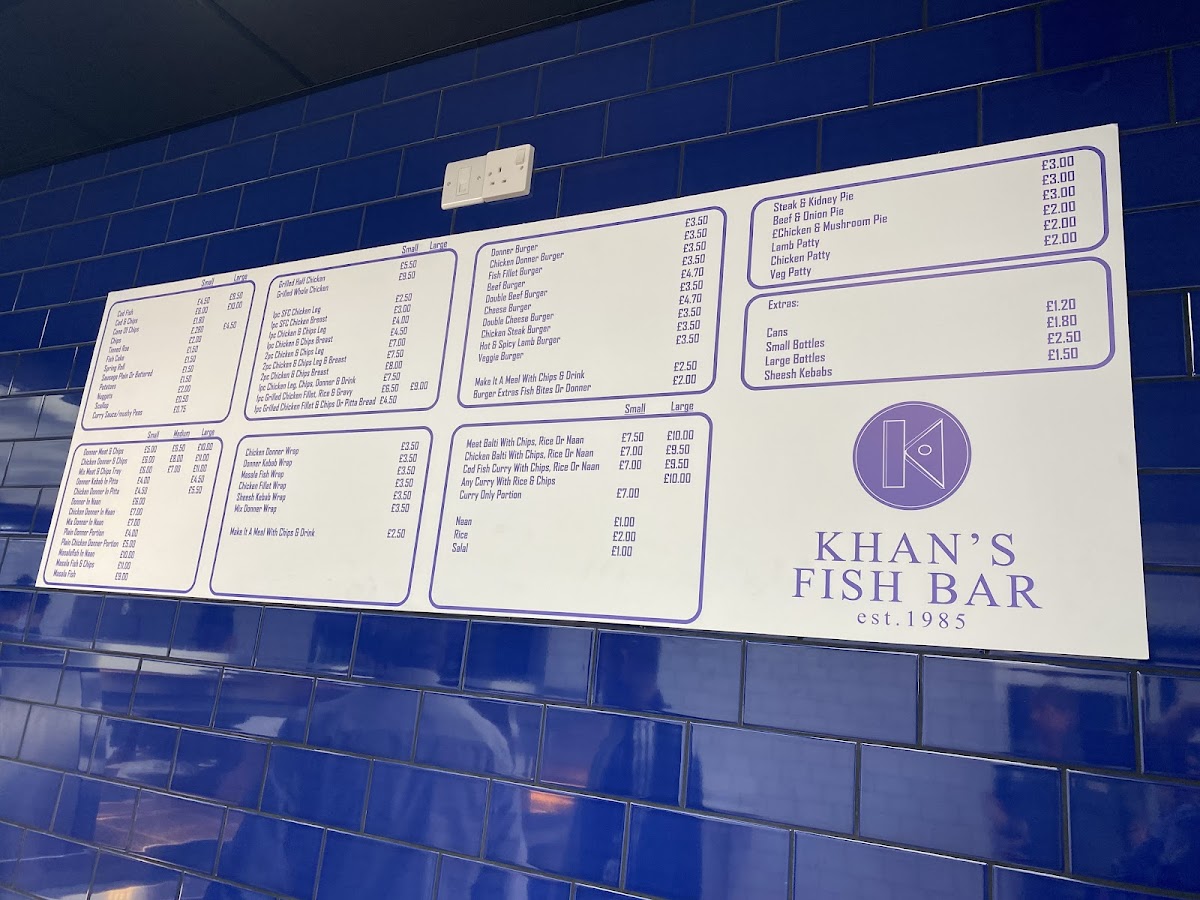 Khan's fish Bar Menu - Image 2