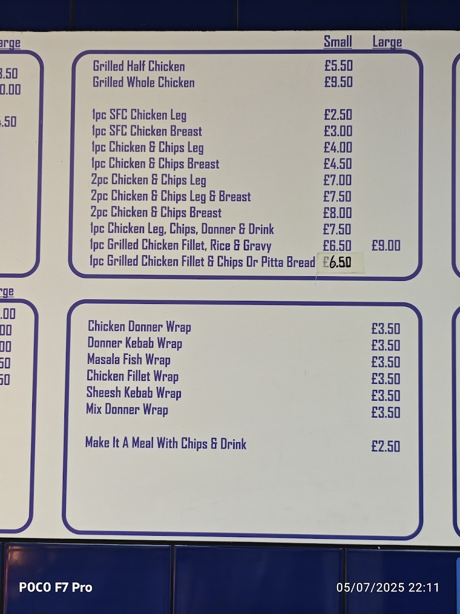 Khan's fish Bar Menu - Image 3